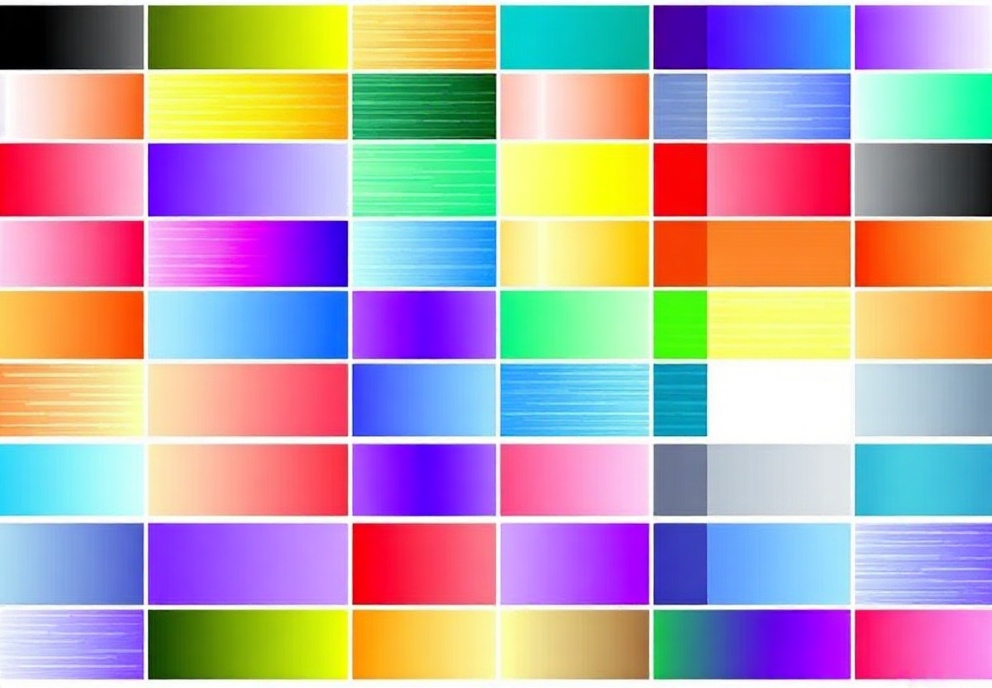 ChromaFlow preset grid showing 24 color gradient swatches arranged in rows with labels like Aurora Borealis, Coral Sunset, Electric Indigo, and Midnight Velvet